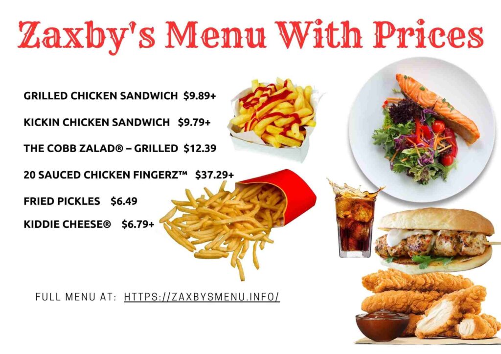 Zaxby's Menu Printable A Comprehensive Guide to Mouthwatering Delights