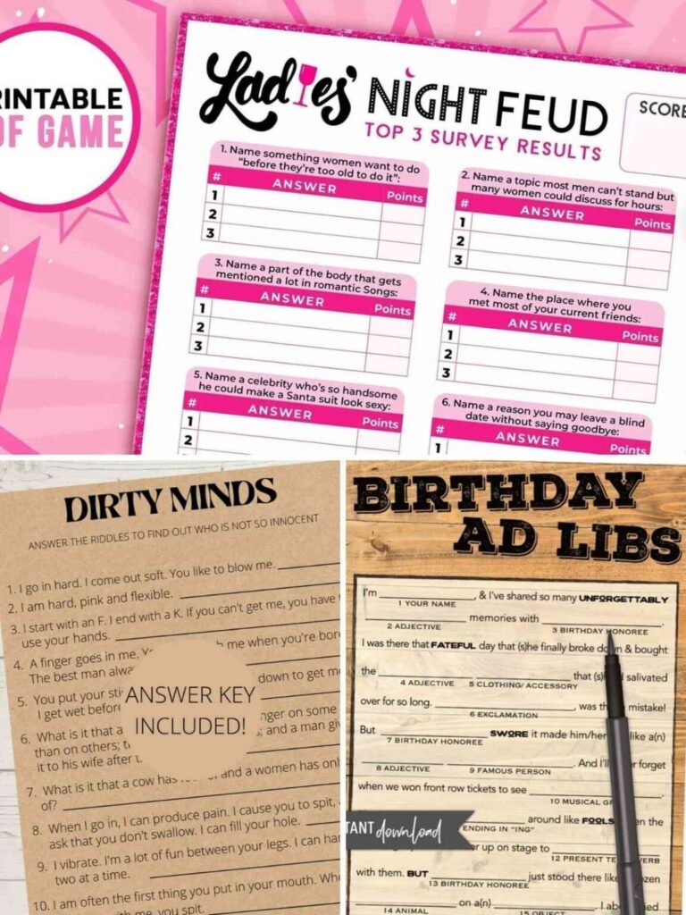 18 Fun Printable Games For Adults Fun Party Pop