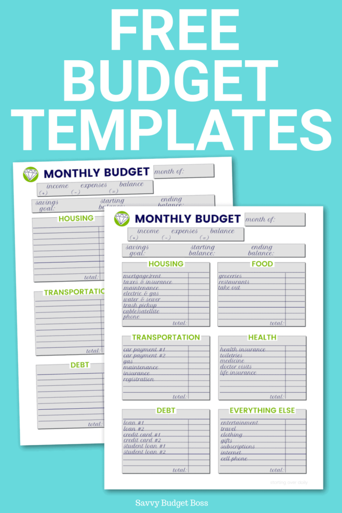 20 Free Printable Budget Templates Savvy Budget Boss