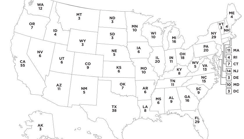 2020 Free Printable Electoral College Map Classy Mommy