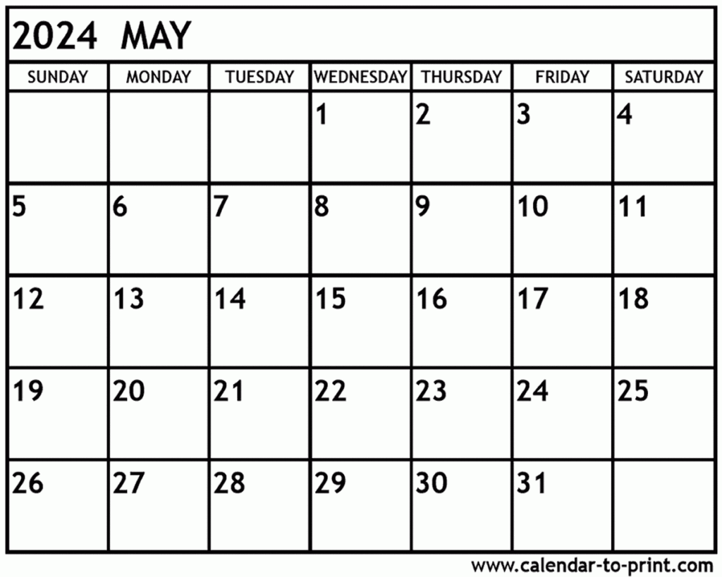 2024 May Calendar Template Printable Free Calendar August 2024
