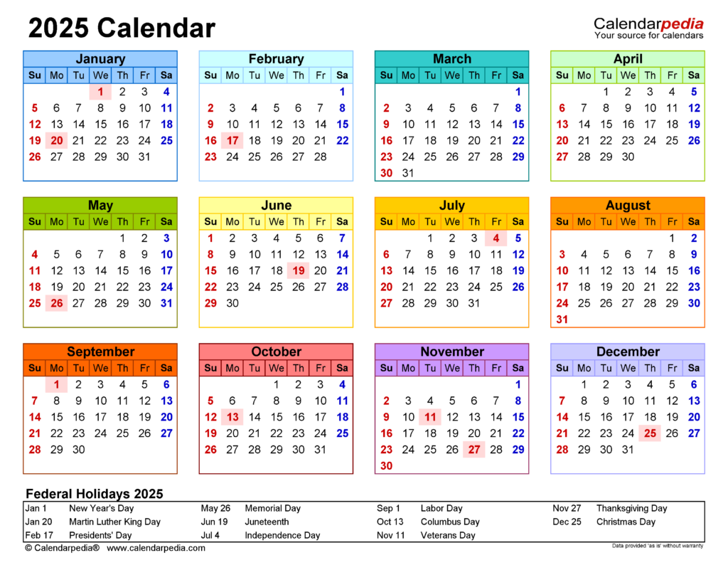 2025 Calendar Free Printable Excel Templates Calendarpedia