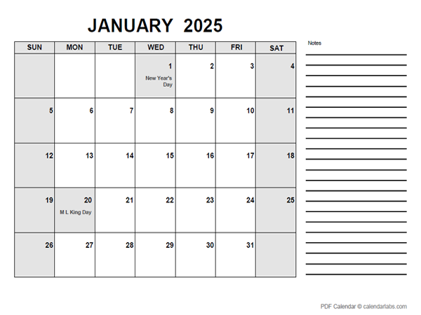 2025 Free Calendar PDF Free Printable Templates