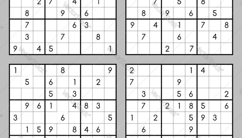 4 Printable Sudoku Per Page Sudoku Printables