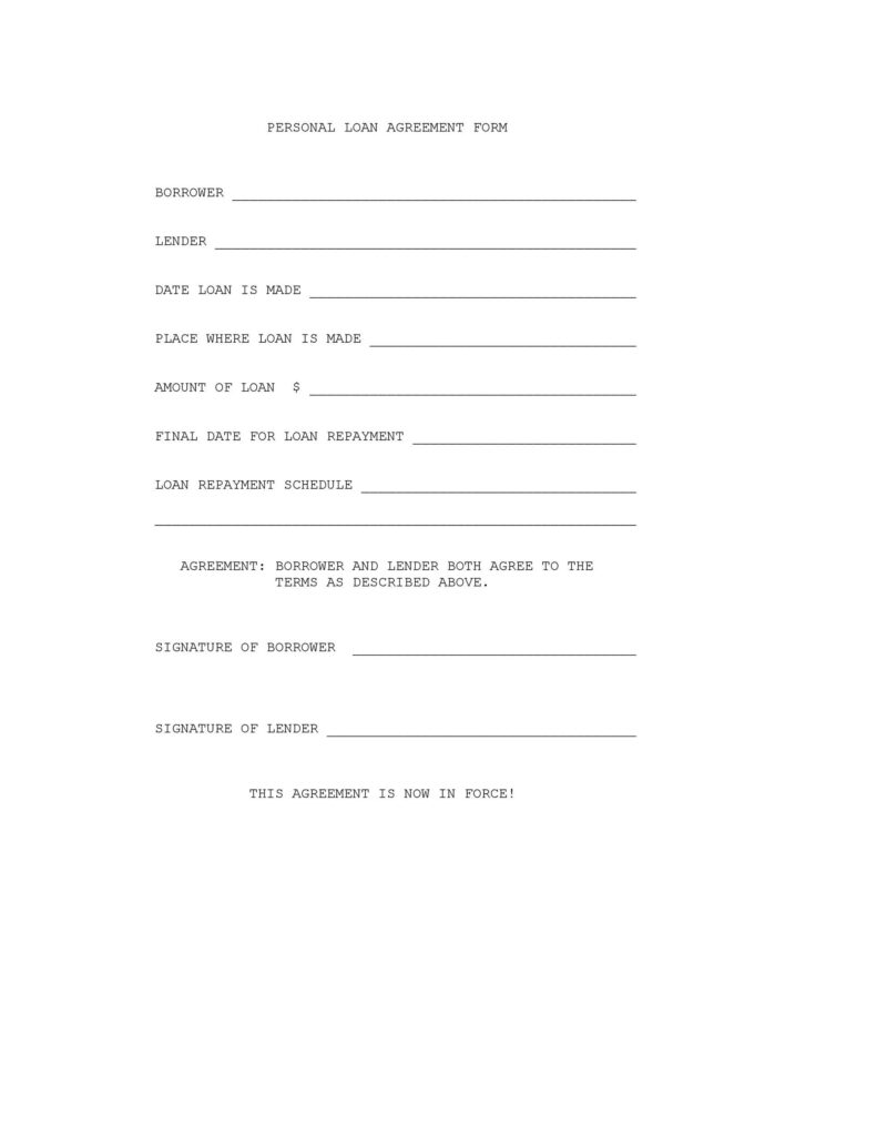 40 Free Loan Agreement Templates Word PDF TemplateLab