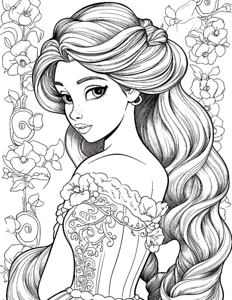 40 Gorgeous Princess Coloring Pages For Kids And Adults