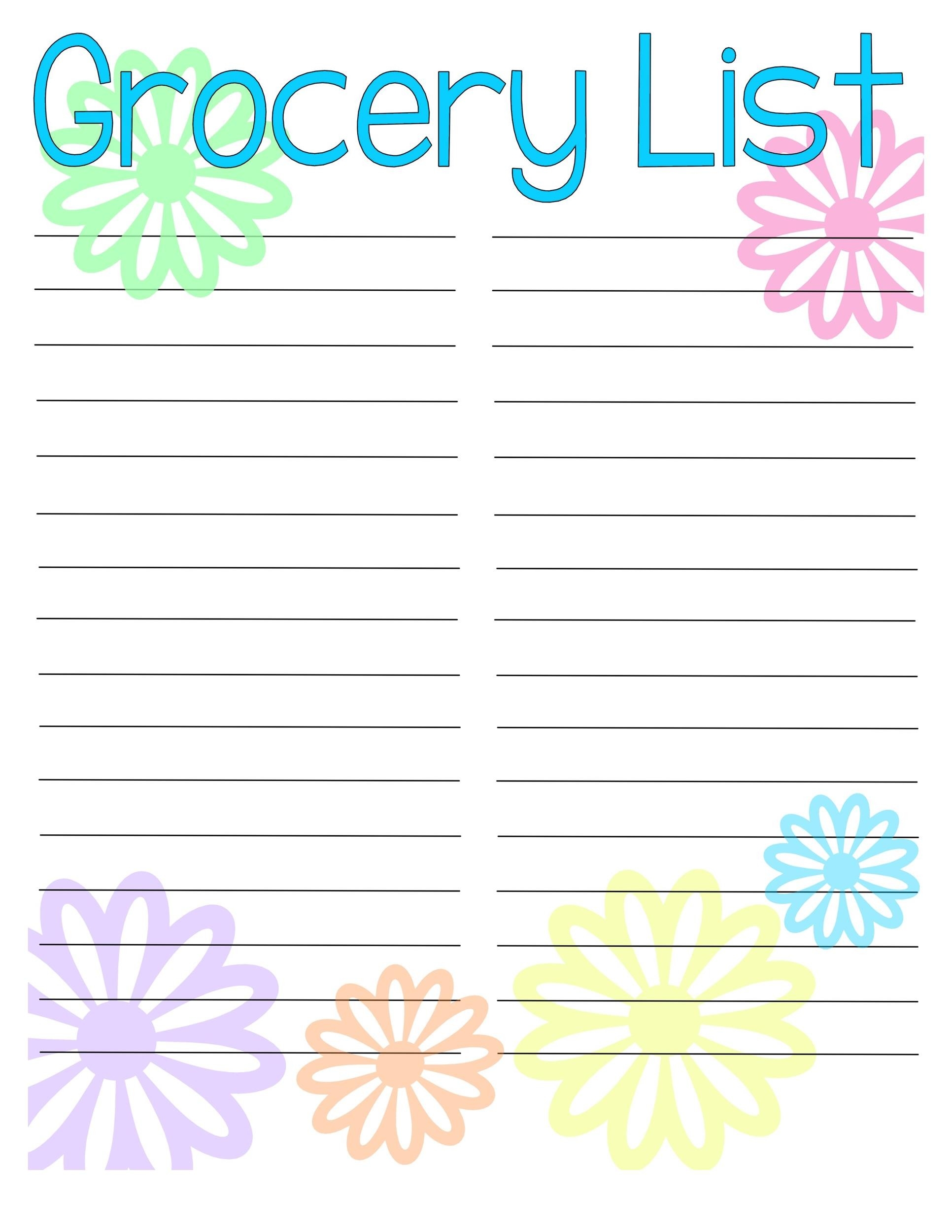 40 Printable Grocery List Templates Shopping List TemplateLab