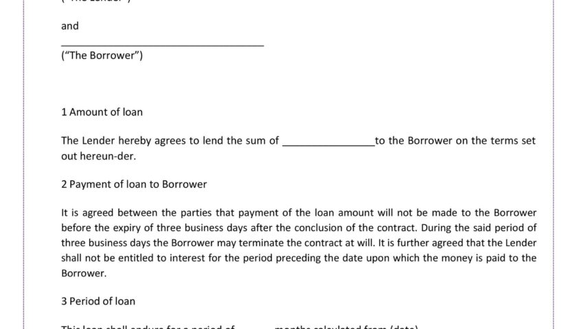 40 Simple Loan Agreement Templates FREE TemplateLab