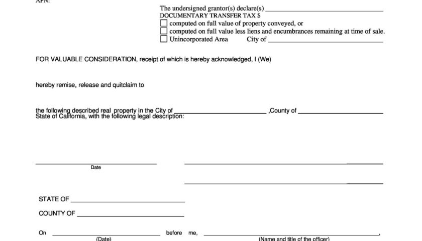 46 Free Quit Claim Deed Forms Templates Template Lab