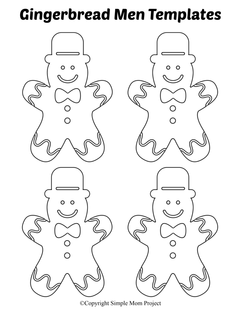 8 Free Printable Large And Small Gingerbread Man Templates