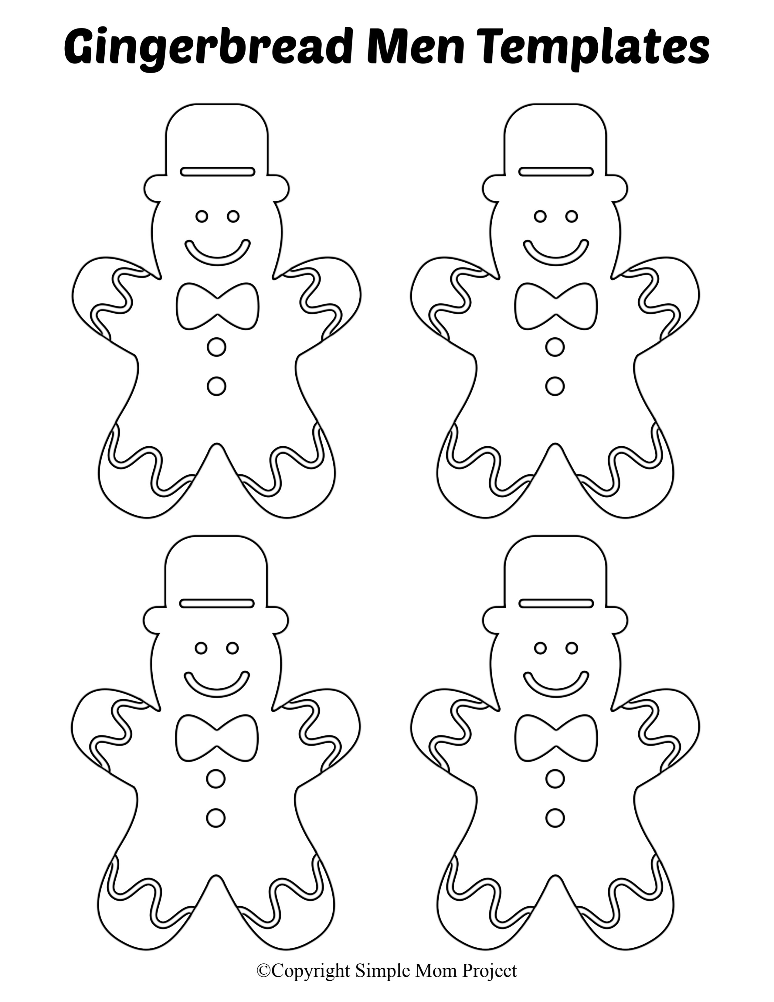 8 Free Printable Large And Small Gingerbread Man Templates