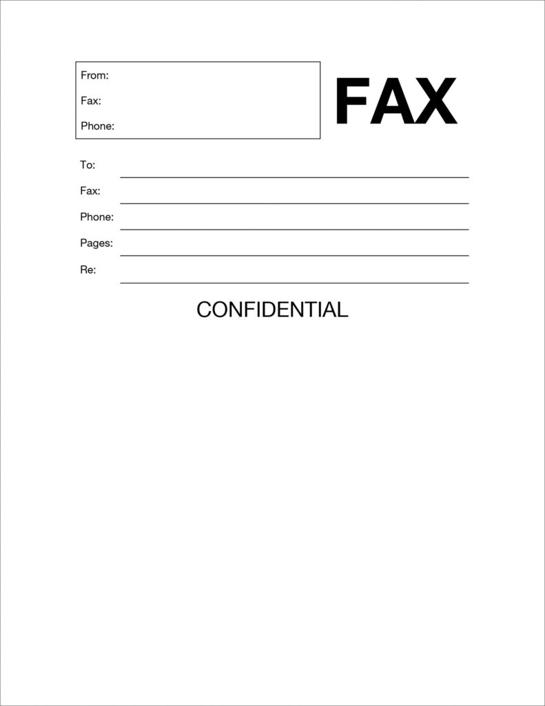 Blank Fax Cover Sheet Free Printable