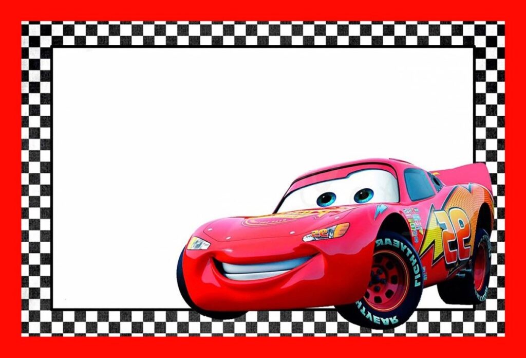 Cars Lightning McQueen Printable Template Cars Birthday Invitations 