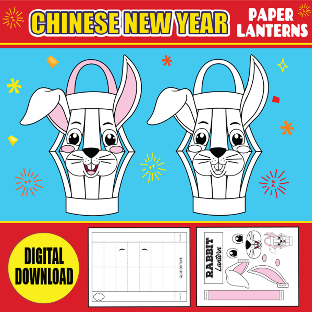 Chinese New Year Craft Year Of The Rabbit Paper Lantern PRINTABLE 