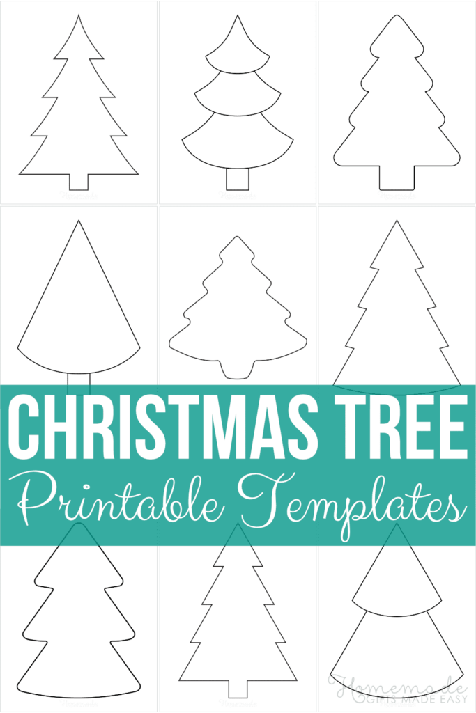 Christmas Tree Templates Free Printable Outlines Patterns In All 