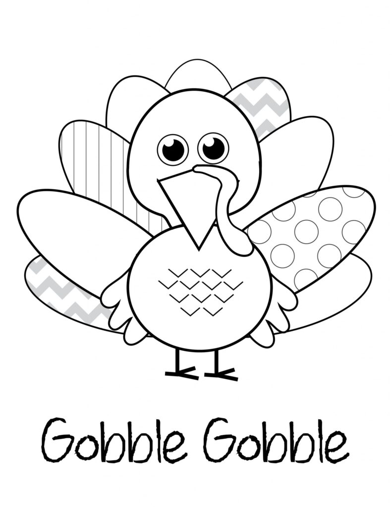 Cute Turkey Coloring Pages