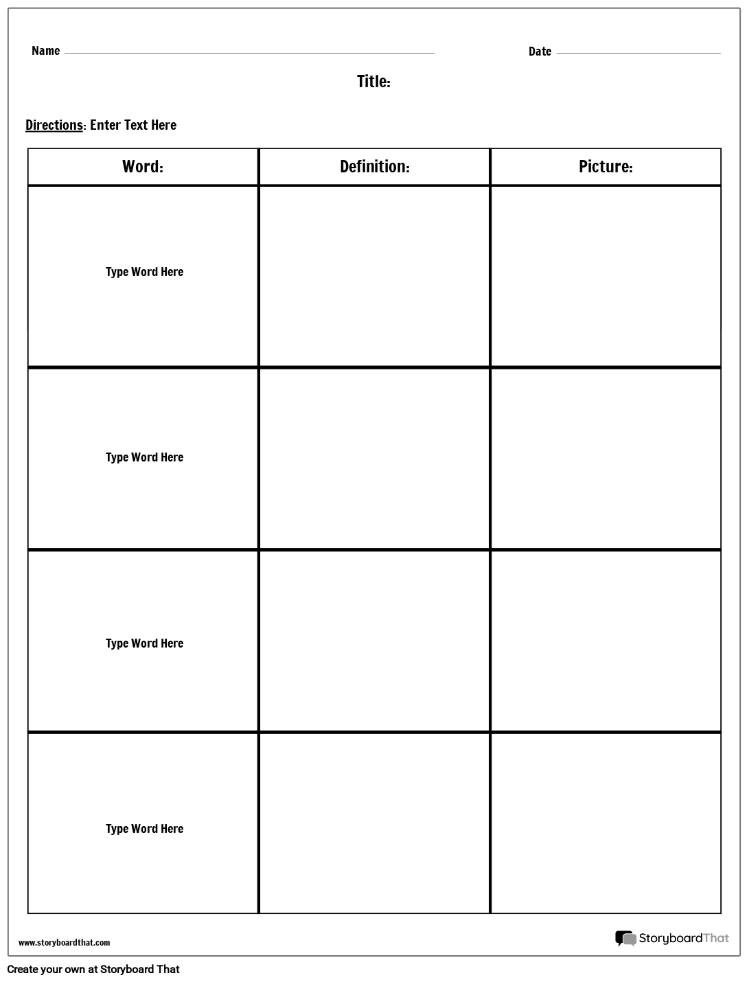 Definition Template Maker