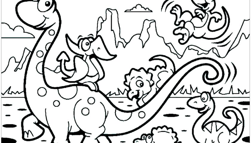 Dinosaur Family Dinosaur Coloring Pages For Kids