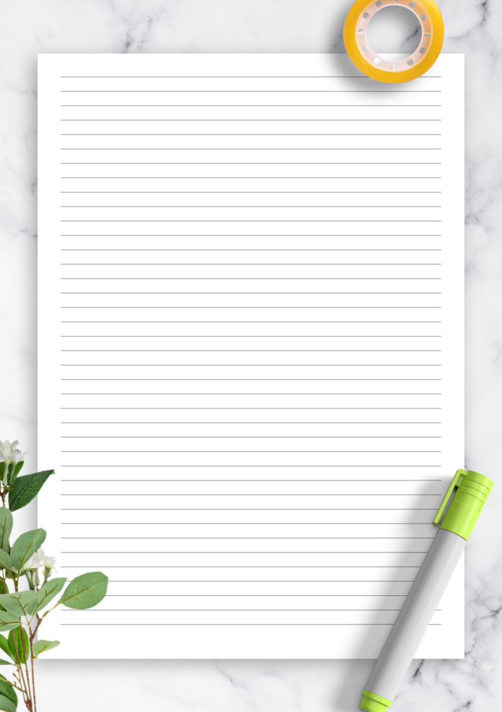 Downloadable Printable Lined Paper A4