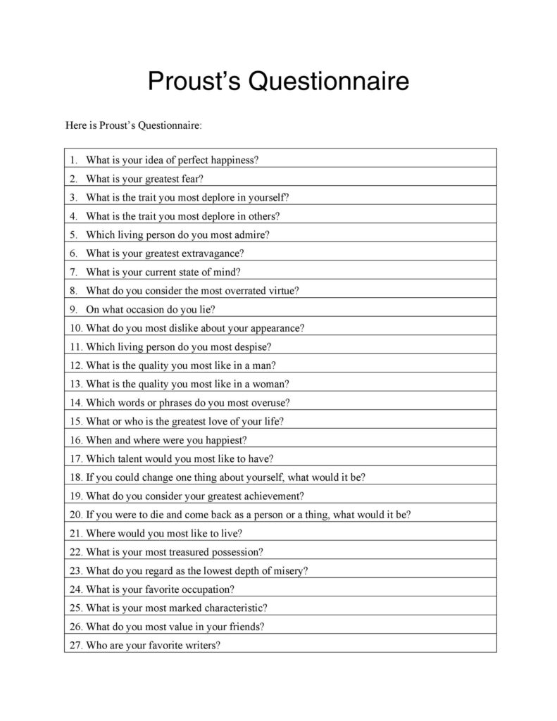 Editable Questionnaire Template Pdf