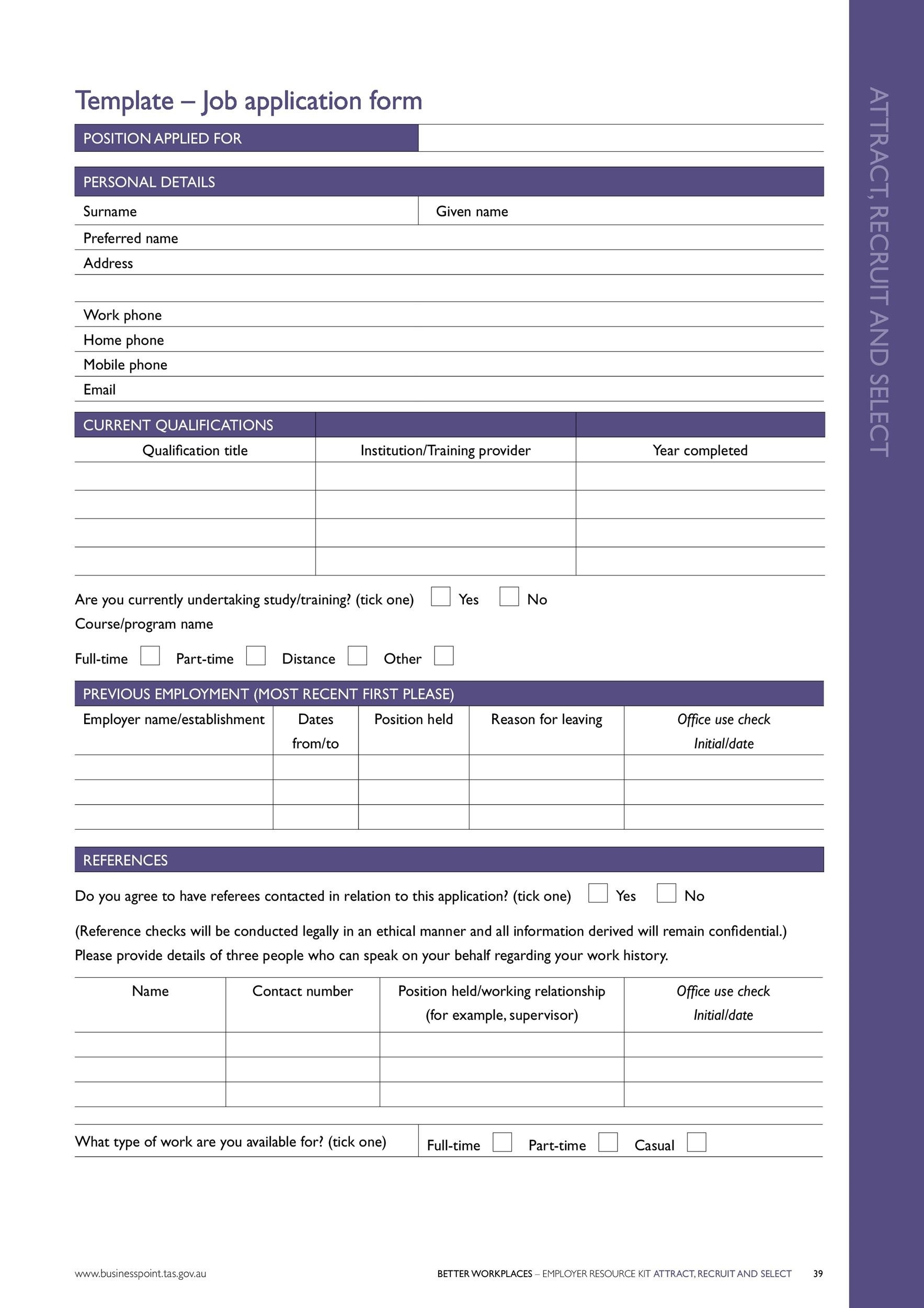 Free Application Form Templates Download FREE PRINTABLE TEMPLATES