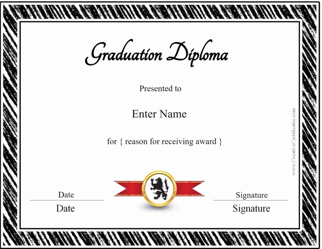 Free Diploma Template Web High School Diploma Templates Printable 