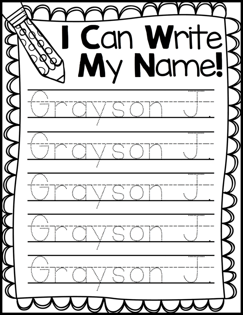 Free Preschool Name Writing Practice Sheets