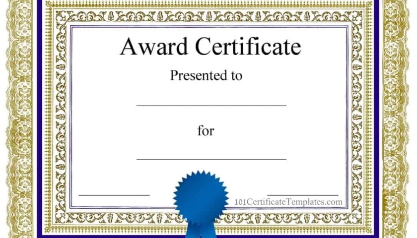 Free Printable Award Certificate Templates