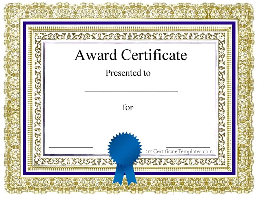 Free Printable Award Certificate Templates