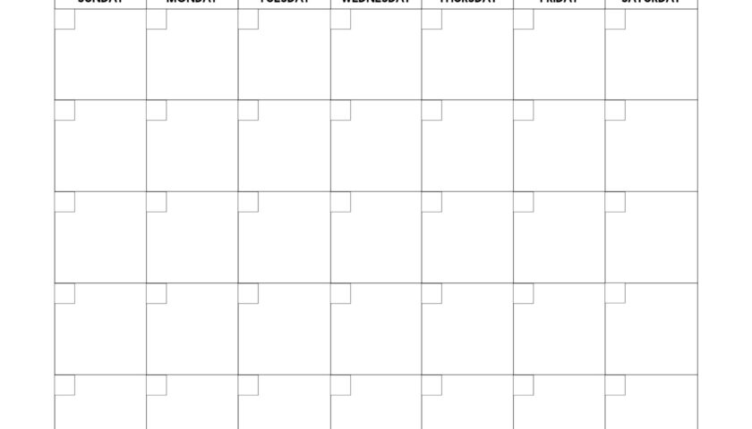 Free Printable Blank Calendar Template Paper Trail Design