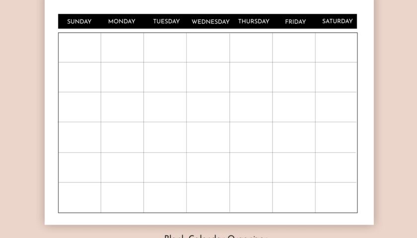 Free Printable Calendars Blank