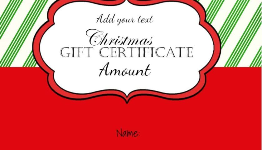 Free Printable Gift Certificates Templates