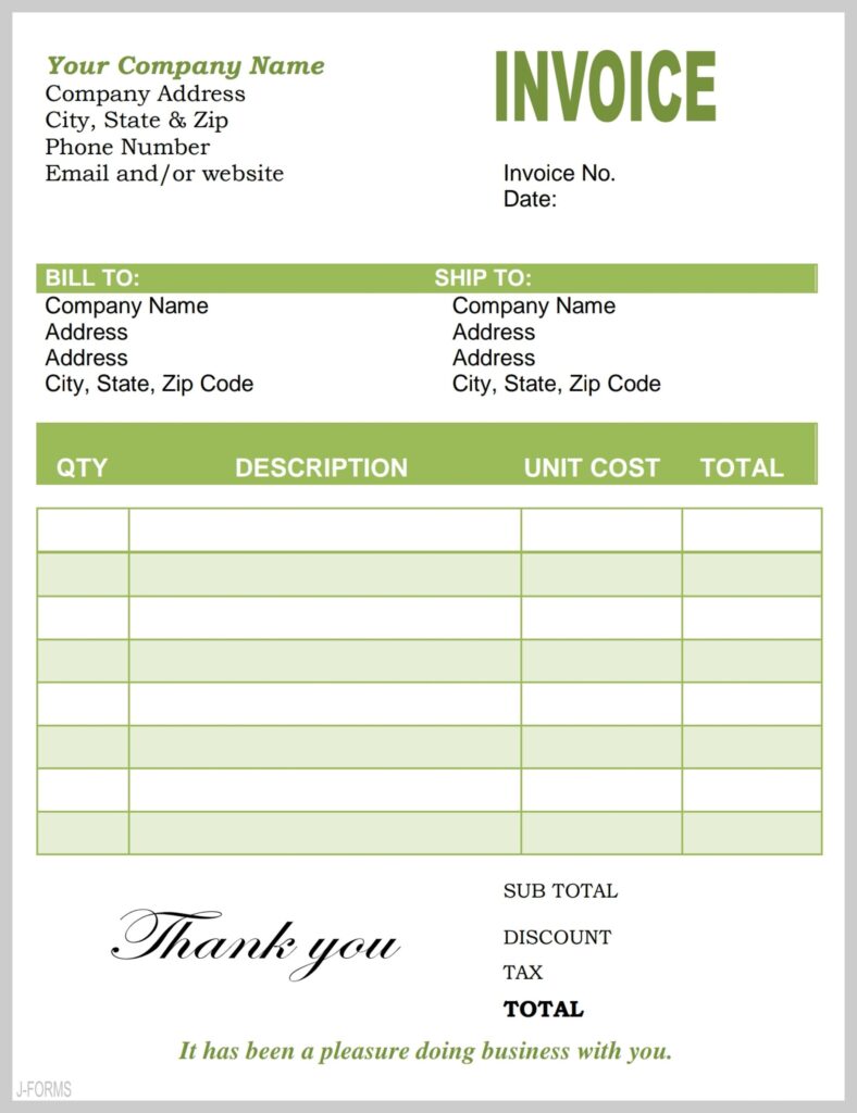 Free Printable Invoice Templates Pdf