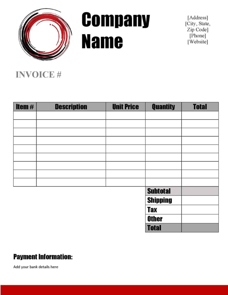 Free Printable Invoice Templates Word Ataglance Printable Calendar