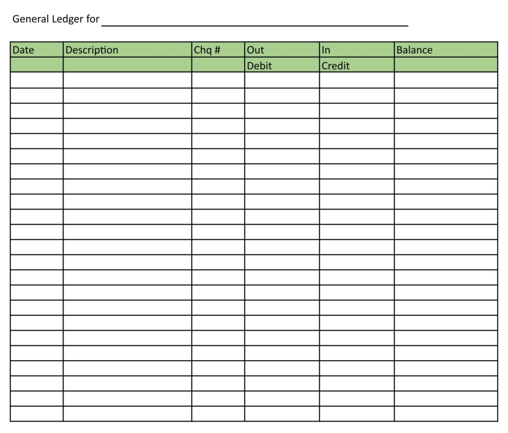 Free Printable Ledger Sheets