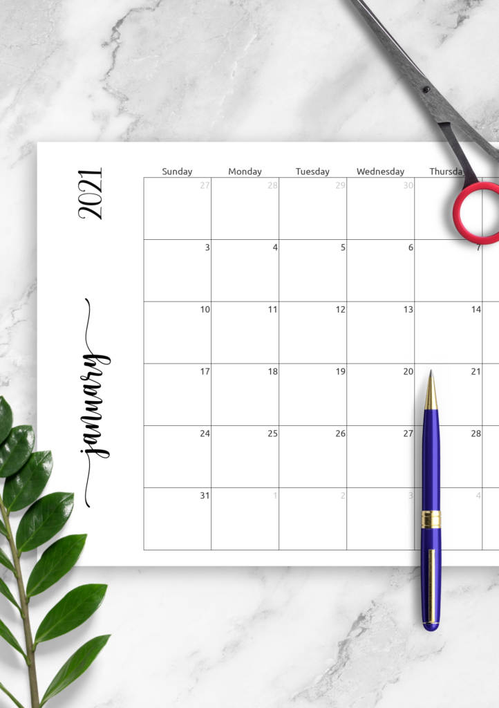 Free Printable Monthly Calander