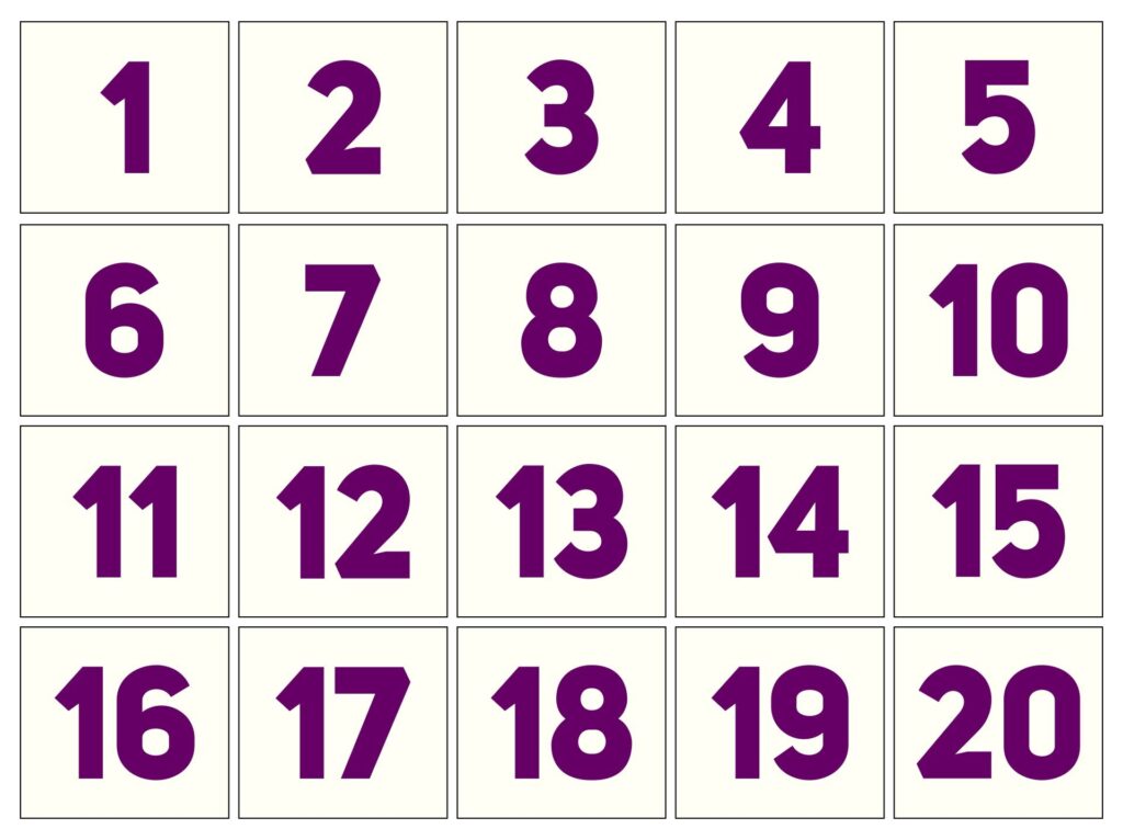 Free Printable Numbers 1 20