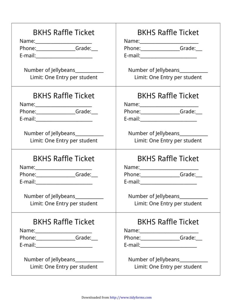 Free Printable Raffle Ticket Templates Word Excel PDF With Numbers