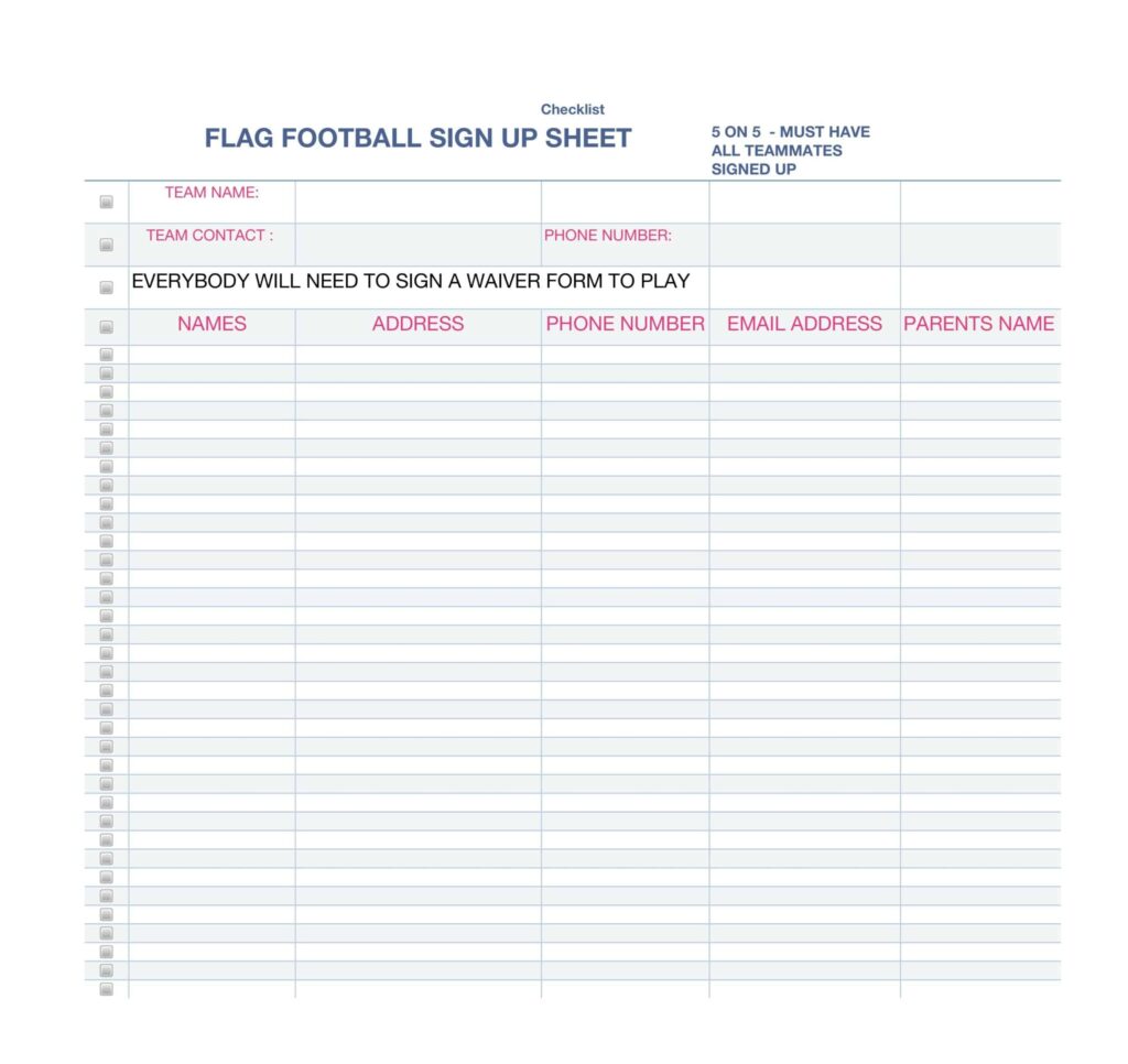 Free Printable Sign In And Sign Up Sheet PDF Word Excel 