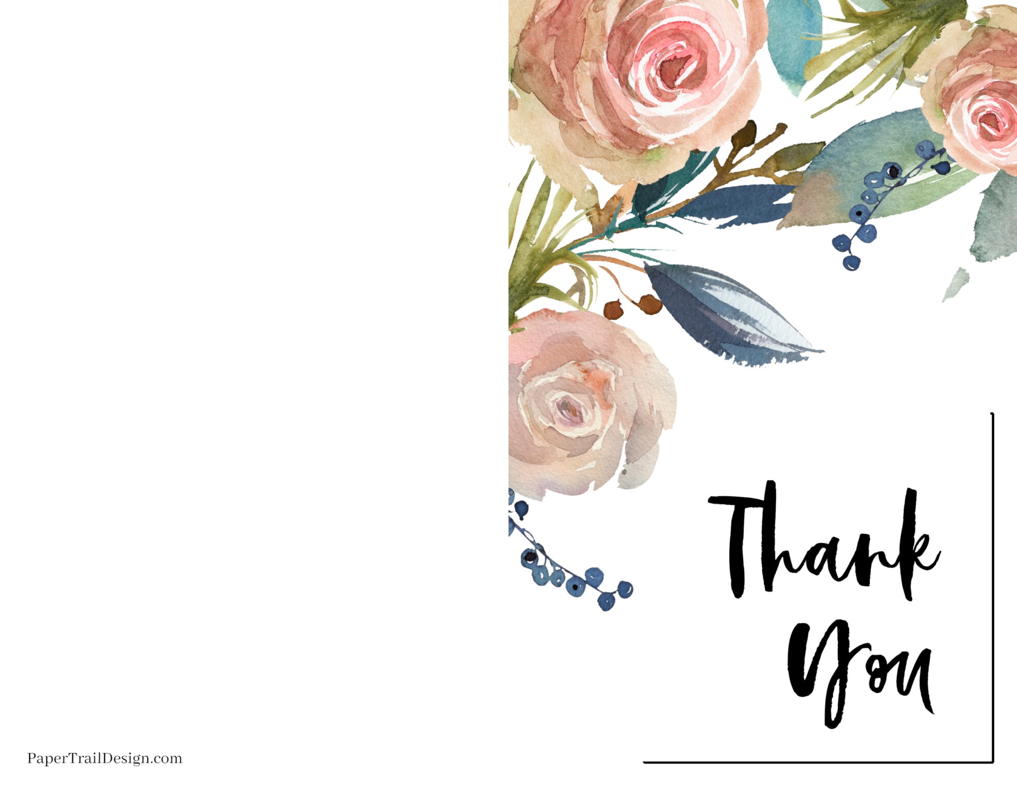 Free Printable Thank You Cards Paper Trail Design