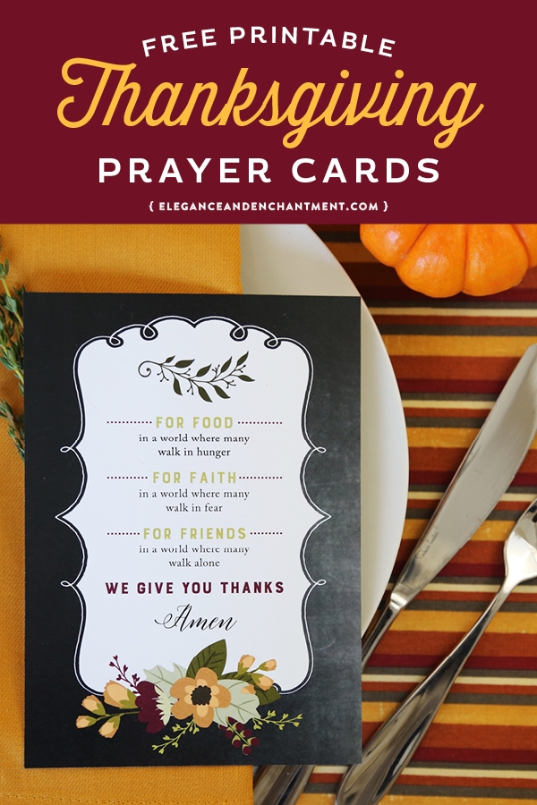 Free Printable Thanksgiving Prayer Cards