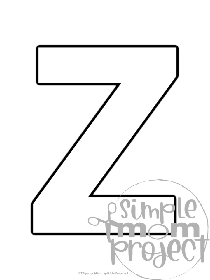 Free Printable Uppercase Letter Z Template Simple Mom Project