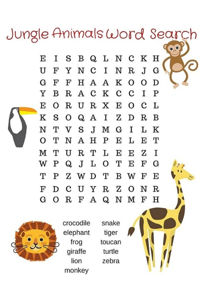 Free Printable Word Searches For Kids