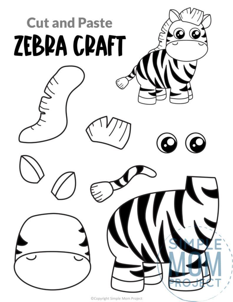 Free Printable Zebra Craft Template Simple Mom Project