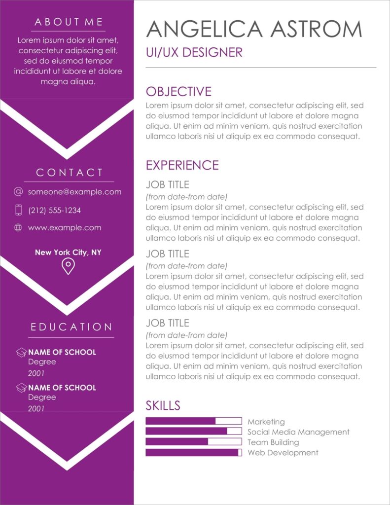 Free Resume Templates Printable