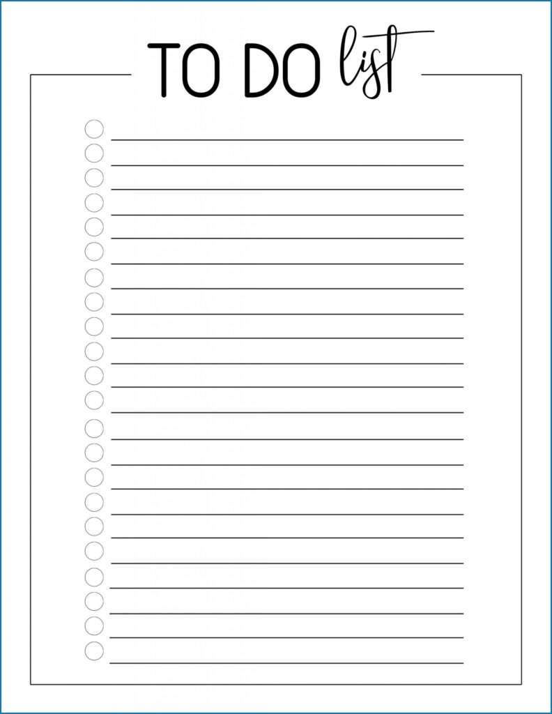  Free To Do List Printable Template