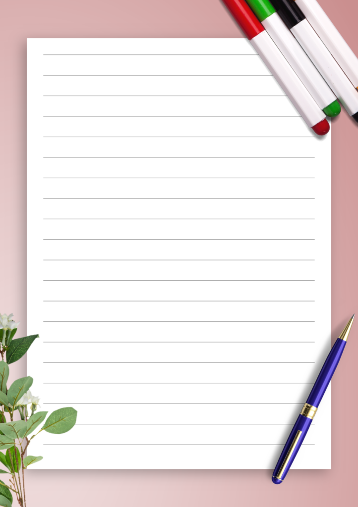 Full Page Printable Lined Paper A4