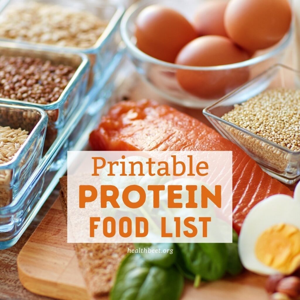 High Protein Food List Printable