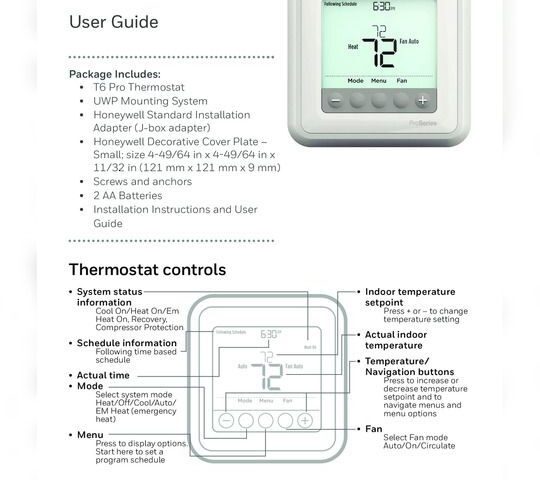 Honeywell Thermostat Manual 5000