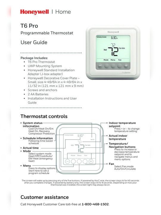 Honeywell Thermostat Manual 5000